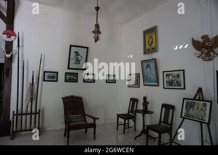 Das Gebäude in Persada Sukarno (Situs Ndalem Pojok, Ort, an dem Bung Karno seinen Namen von Koesna Sosrodihardjo in seokarno änderte) in Kediri Stockfoto