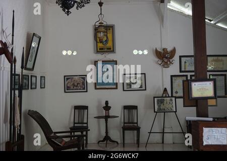 Das Gebäude in Persada Sukarno (Situs Ndalem Pojok, Ort, an dem Bung Karno seinen Namen von Koesna Sosrodihardjo in seokarno änderte) in Kediri Stockfoto
