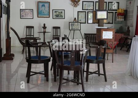 Das Gebäude in Persada Sukarno (Situs Ndalem Pojok, Ort, an dem Bung Karno seinen Namen von Koesna Sosrodihardjo in seokarno änderte) in Kediri Stockfoto