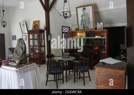 Das Gebäude in Persada Sukarno (Situs Ndalem Pojok, Ort, an dem Bung Karno seinen Namen von Koesna Sosrodihardjo in seokarno änderte) in Kediri Stockfoto