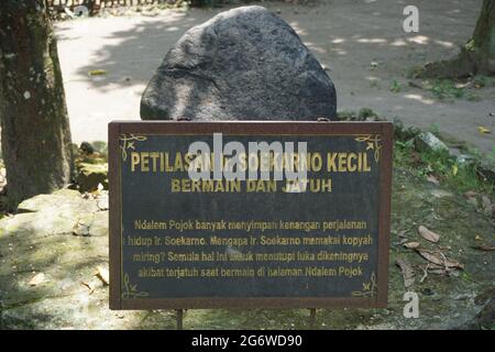 Das Gebäude in Persada Sukarno (Situs Ndalem Pojok, Ort, an dem Bung Karno seinen Namen von Koesna Sosrodihardjo in seokarno änderte) in Kediri Stockfoto