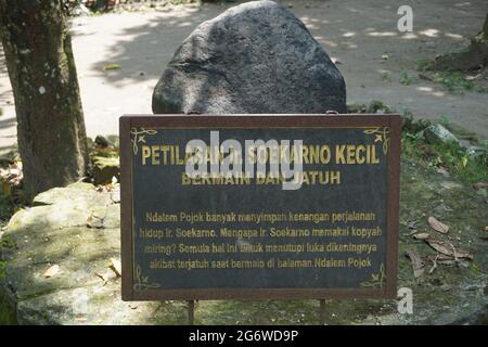 Das Gebäude in Persada Sukarno (Situs Ndalem Pojok, Ort, an dem Bung Karno seinen Namen von Koesna Sosrodihardjo in seokarno änderte) in Kediri Stockfoto