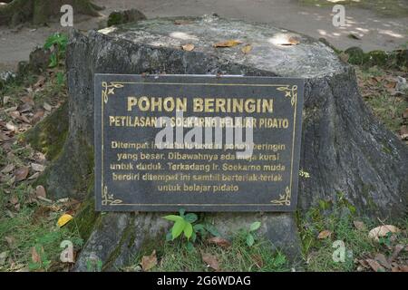 Das Gebäude in Persada Sukarno (Situs Ndalem Pojok, Ort, an dem Bung Karno seinen Namen von Koesna Sosrodihardjo in seokarno änderte) in Kediri Stockfoto