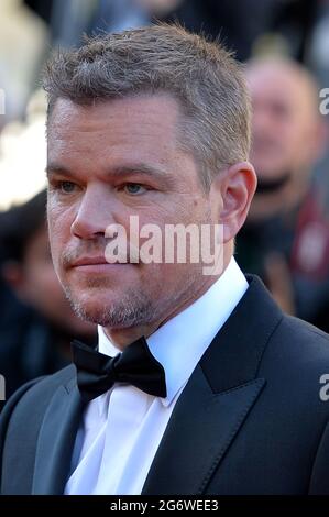 Cannes, Frankreich. Juli 2021. Matt Damon nimmt an der Vorführung des Films „Stillwater“ während der 74. Jährlichen Filmfestspiele von Cannes im Palais des Festivals Teil. Quelle: Stefanie Rex/dpa-Zentralbild/dpa/Alamy Live News Stockfoto