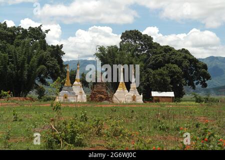 Ein ländlicher Tempel im Staat Shan, Myanmar Stockfoto