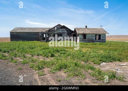 Ein verlassenes Bauernhaus im Südosten von Washington, USA Stockfoto