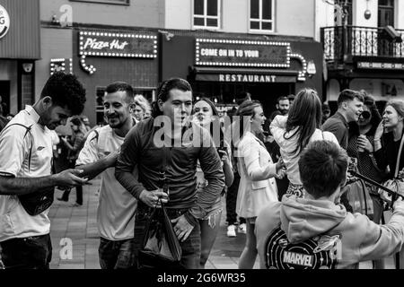 London Leicester Square Euros Celebrations Stockfoto