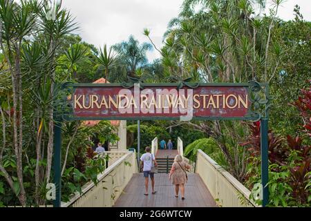 Kuranda, Qld, Australien - 24,2021. Juni: Kuranda Railway Station Stockfoto