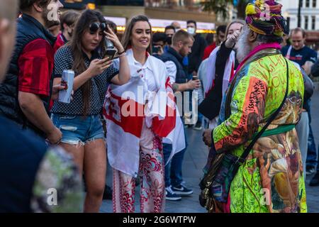 London Leicester Square Euros Celebrations Stockfoto