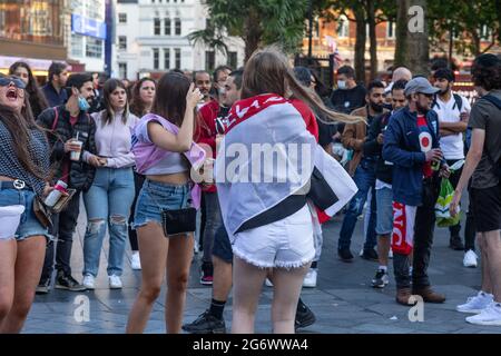 London Leicester Square Euros Celebrations Stockfoto