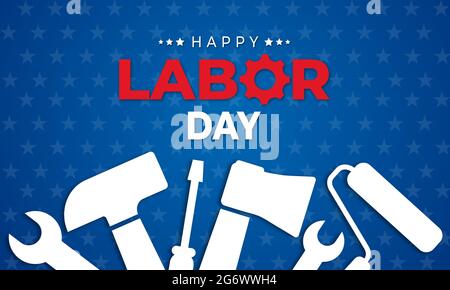 Alles Gute Zum Tag Der Arbeit. Designvorlage. Vektorgrafik Stock Vektor