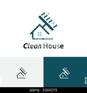 Shiny House Cleaning Service Care Abstraktes Logo Stock Vektor