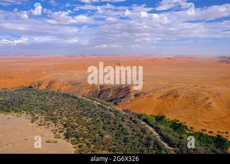 Skeleton Coast Luftaufnahme des Kuiseb River. Namibia, Afrika Stockfoto