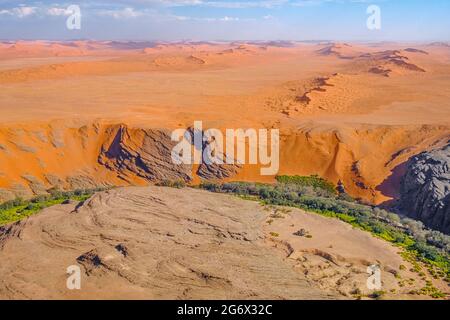 Skeleton Coast Luftaufnahme des Kuiseb River. Namibia, Afrika Stockfoto