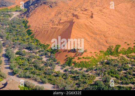 Skeleton Coast Luftaufnahme des Kuiseb River. Namibia, Afrika Stockfoto