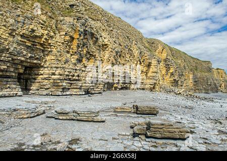 Llantwit große Klippen und Küste Glamorgan Heritage Coast South Wales Stockfoto