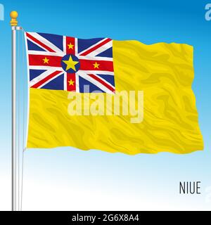 Niue offizielle Nationalflagge, Ozeanien, Vektorgrafik Stock Vektor