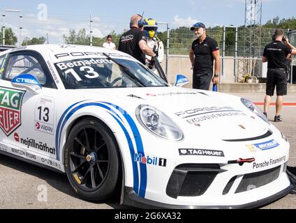 Falkenberg, Schweden, 9. September 2021. Prinz Carl Philip fährt am 9. September 2021 den Porsche Carrera Cup Scandinavia in Falkenberg, Schweden. Foto von Johan Valkonen/Stella Picturs/ABACAPRESS.COM Stockfoto