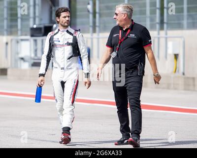 Falkenberg, Schweden, 9. September 2021. Prinz Carl Philip fährt am 9. September 2021 den Porsche Carrera Cup Scandinavia in Falkenberg, Schweden. Foto von Johan Valkonen/Stella Picturs/ABACAPRESS.COM Stockfoto
