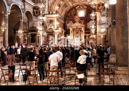 Roma, Campidoglio, chiesa ARA COELI, funerali di Rafaella Carrà Stockfoto