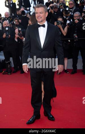 Matt Damon nimmt am 08. Juli 2021 an der Premiere von „Stillwater“ während des 74. Jährlichen Filmfestivals in Cannes im Palais des Festivals in Cannes, Frankreich, Teil. Stockfoto