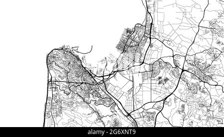 Städtischer Vektor-Stadtplan von Haifa, Israel, naher Osten Stock Vektor