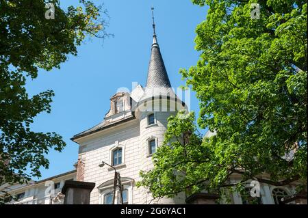 Palast in Bożków, Gmina Nowa Ruda, Kreis Kłodzko, Woiwodschaft Niederschlesien, im Südwesten Polens, Europa Stockfoto