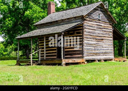 Robert Scruggs House, Cowpens National Battlefield, Gaffney, South Carolina. Robert Scruggs Haus in Cowpens Robert Scruggs heiratete Catherin Stockfoto
