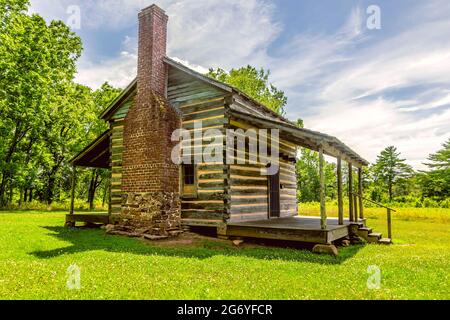 Robert Scruggs House, Cowpens National Battlefield, Gaffney, South Carolina. Robert Scruggs Haus in Cowpens Robert Scruggs heiratete Catherin Stockfoto