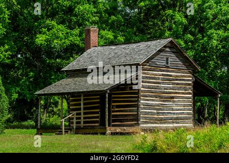 Robert Scruggs House, Cowpens National Battlefield, Gaffney, South Carolina. Robert Scruggs Haus in Cowpens Robert Scruggs heiratete Catherin Stockfoto