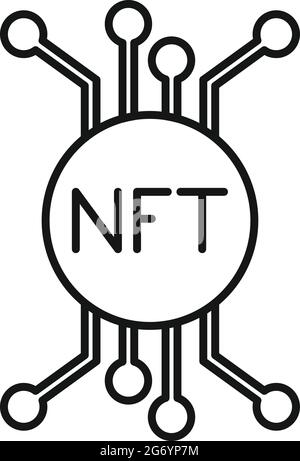NFT-Symbolumrissvektor. Token-Blockchain Stock Vektor