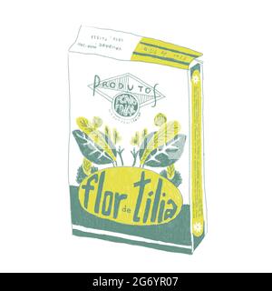 Vintage Blumen Tee Karton Box Stockfoto