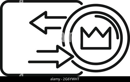 Umrissvektor für Token-Konverter-Symbol. NFT-berechtigt Stock Vektor