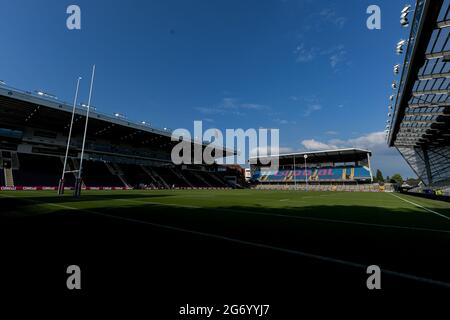 Leeds, Großbritannien. Juli 2021. Eine allgemeine Ansicht des Emerald Headingley Stadions, der Heimat der Leeds Rhinos in Leeds, Vereinigtes Königreich am 7/9/2021. (Foto von Simon Whitehead/News Images/Sipa USA) Quelle: SIPA USA/Alamy Live News Stockfoto