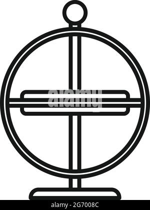 Physik Gyroskop Symbol Umriss Vektor. Impulsbeschleunigungssensor Stock Vektor
