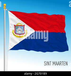 Sint Maarten offizielle Nationalflagge, Niederländische Antillen, Vektorgrafik Stock Vektor