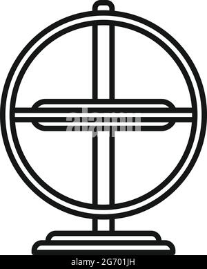 Vektorgrafik für die Kontur des Symbols für das intelligente Gyroskop. Gyro-Beschleunigungsmesser Stock Vektor