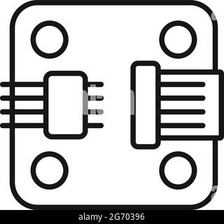 Telefonstück Gyroskop Symbol Umriss Vektor. Beschleunigungsmesser des Telefons Stock Vektor