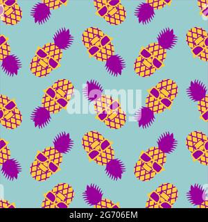 Ananas cool mit Brille Muster nahtlos. vektor Hintergrund Stock Vektor