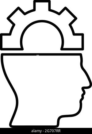 Idee, Gehirn, Zahnrad-Symbol - perfekte Verwendung für die Gestaltung und Entwicklung von Websites, gedruckten Dateien und Präsentationen, Werbematerialien und vieles mehr. Vect Stock Vektor