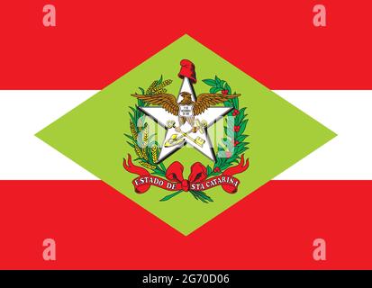 Offizielle große flache Flagge des Staates Santa Catarina Horizontal Stockfoto