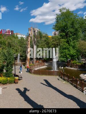 Ankara, Türkei-Mai 23 2019: Gesamtansicht des Kugulu Parks, der ein beliebter Ort in der Region Cankaya ist Stockfoto