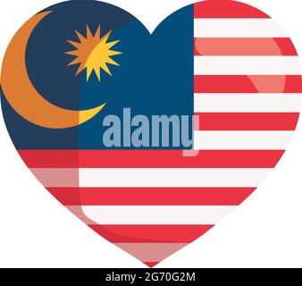 malaysia Flagge im Herzen Stock Vektor