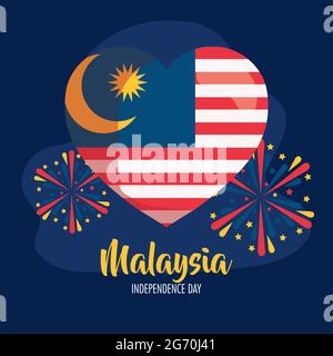 Malaysia Unabhängigkeitskarte Stock Vektor