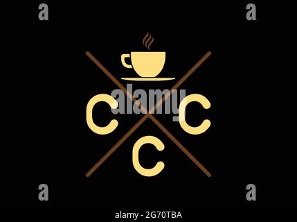 Initial Monogram Letter CCC Logo Design Vektor Vorlage 3C Vintage Coffee Cup Letter Logo Design CCC Coffee Shop Logo Design Stock Vektor