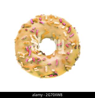Donut mit Streuseln isoliert auf weiß Stockfoto