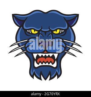 Schwarzer Panther Head Logo-Vektor Stock Vektor
