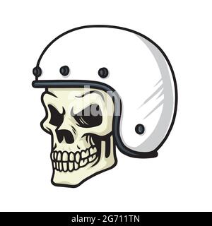 Skull Biker Helm Vektor Illustration Stock Vektor