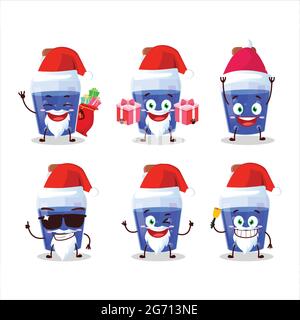 Santa Claus Emoticons mit blauen Zaubertrank Cartoon-Figur. Vektorgrafik Stock Vektor