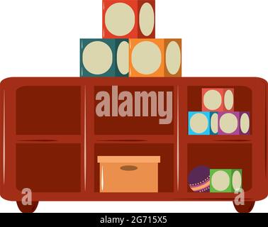 Möbel mit Kinderspielzeug Stock Vektor